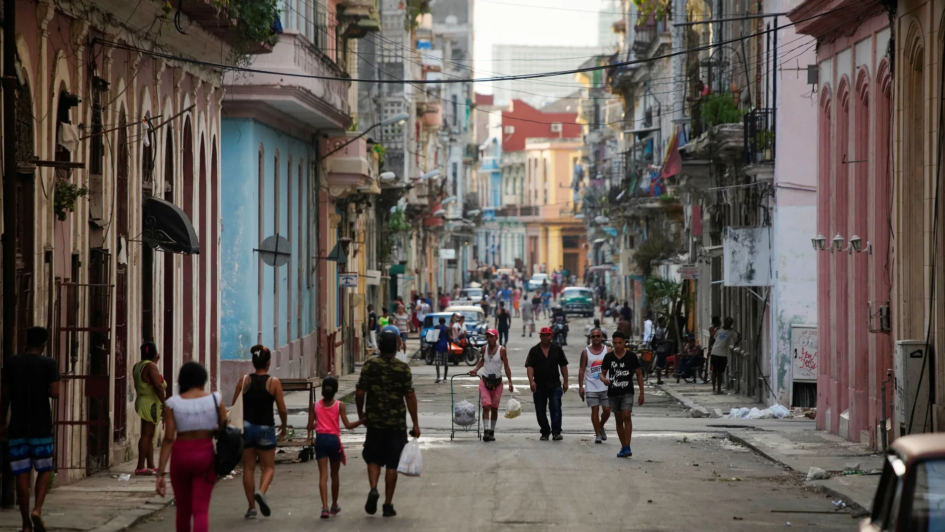 A view of a street in downtown Havana