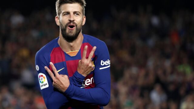 Gerard Piqué celebra su gol más reciente (AP)