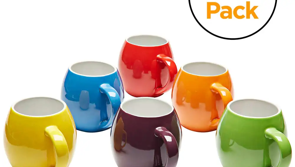 Tazas de colores para té y café