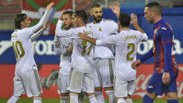 El Real Madrid celebra un gol