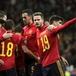 Gerard Moreno celebra un gol ante Rumanía en el último partido de la Roja