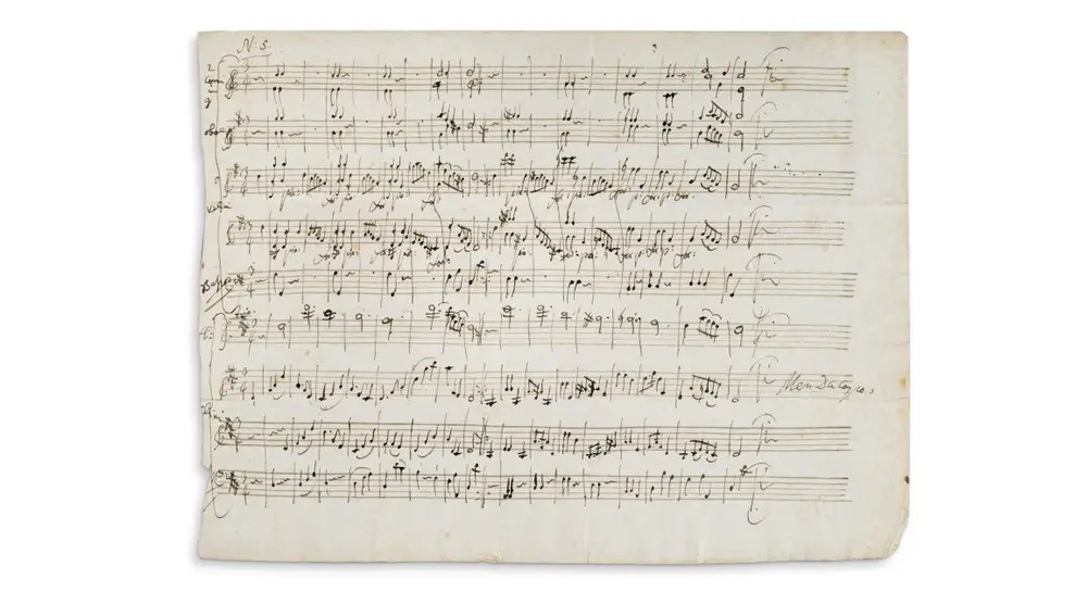 La partitura manuscrita por Mozart que Sotheby's subastó