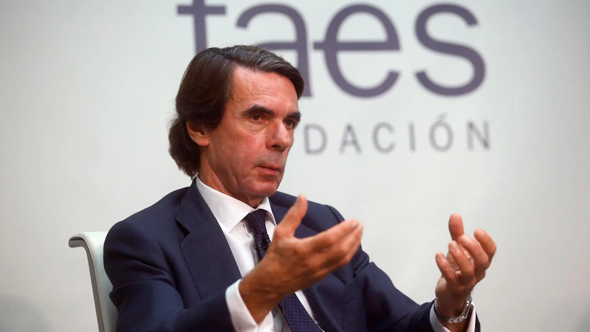 José María Aznar en la presentación del informe de la Fundación "La Alianza Atlántica 70 años después: de la reforma a la refundación"/Foto: Efe