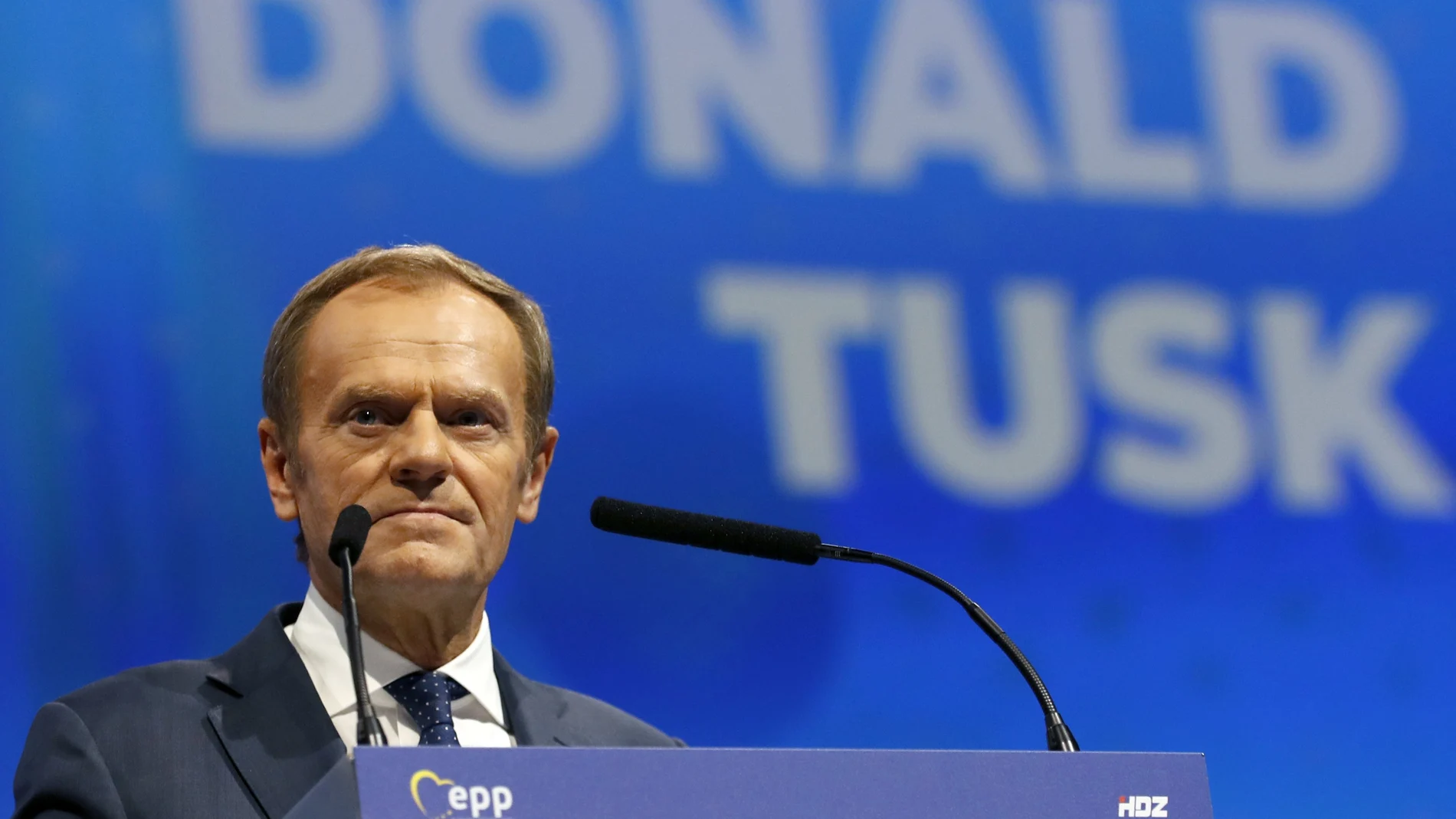 Donald Tusk durante su intervención en el congreso del Partido Popular Europeo en Zagreb