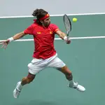 Feliciano López, durante un partido en la última Copa Davis