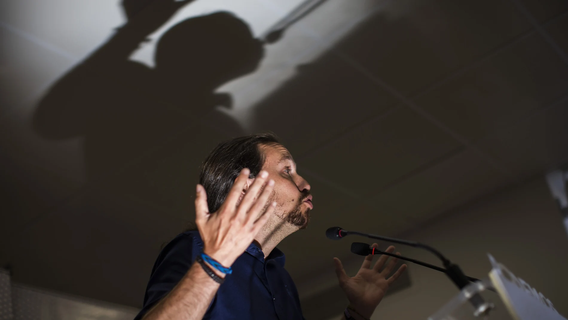 Rueda de Prensa del líder de Podemos Pablo Iglesias después del periodo vacacional© Alberto R. Roldan / La Razon24 08 2015