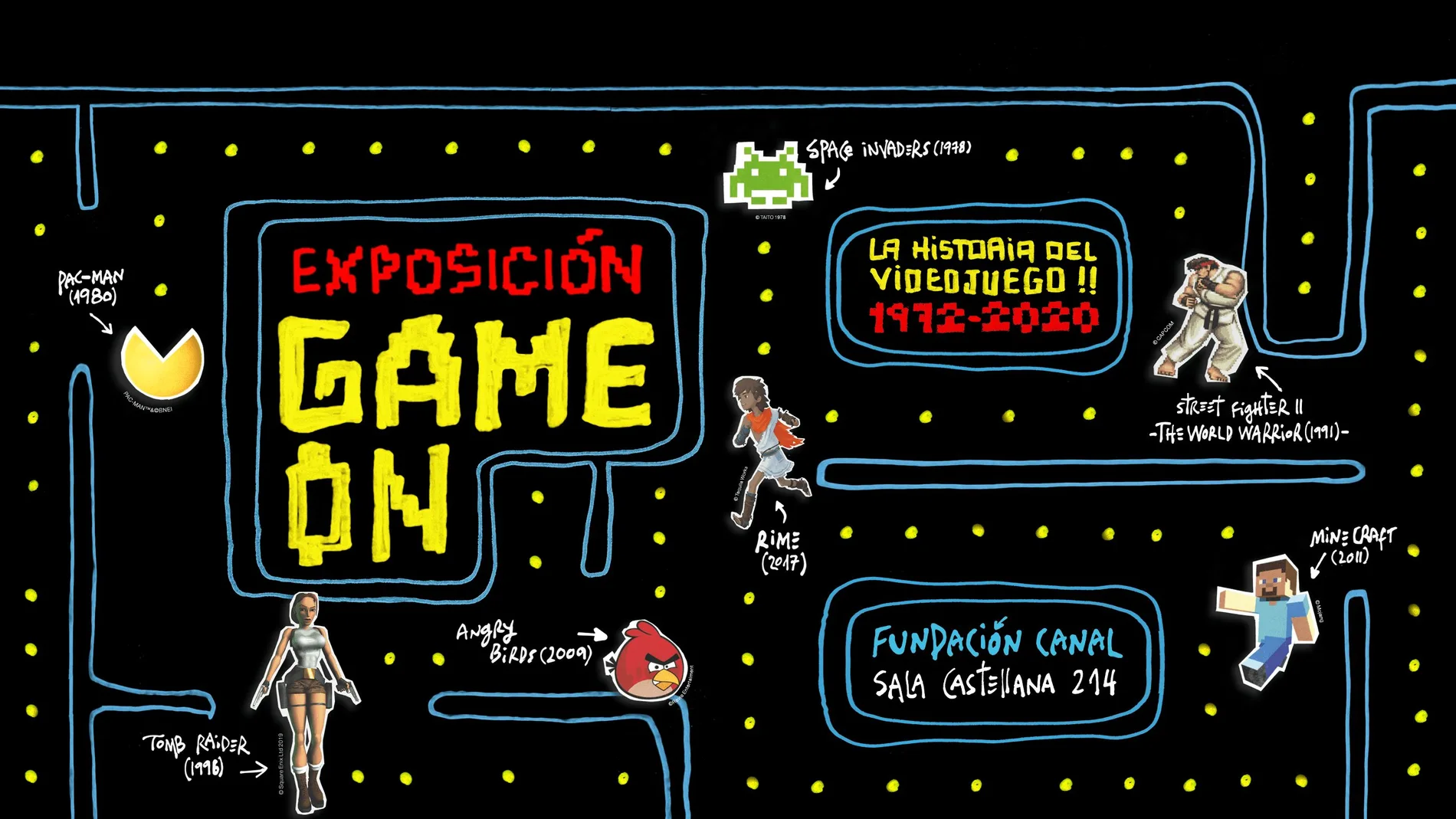 Exposición Game On de Fundación Canal. la mayor exposición internacional sobre el videojuego