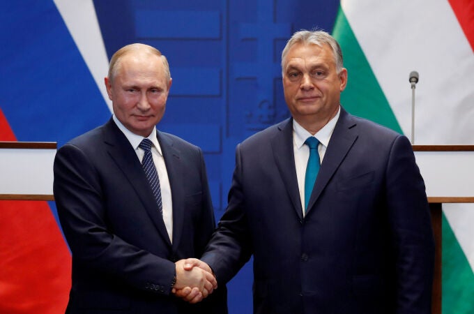 El primer ministro húngaro Viktor Orban y el presidente ruso Vladimir Putin, en una imagen de archivo en Budapest