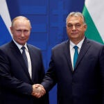 El primer ministro húngaro Viktor Orban y el presidente ruso Vladimir Putin, en una imagen de archivo en Budapest