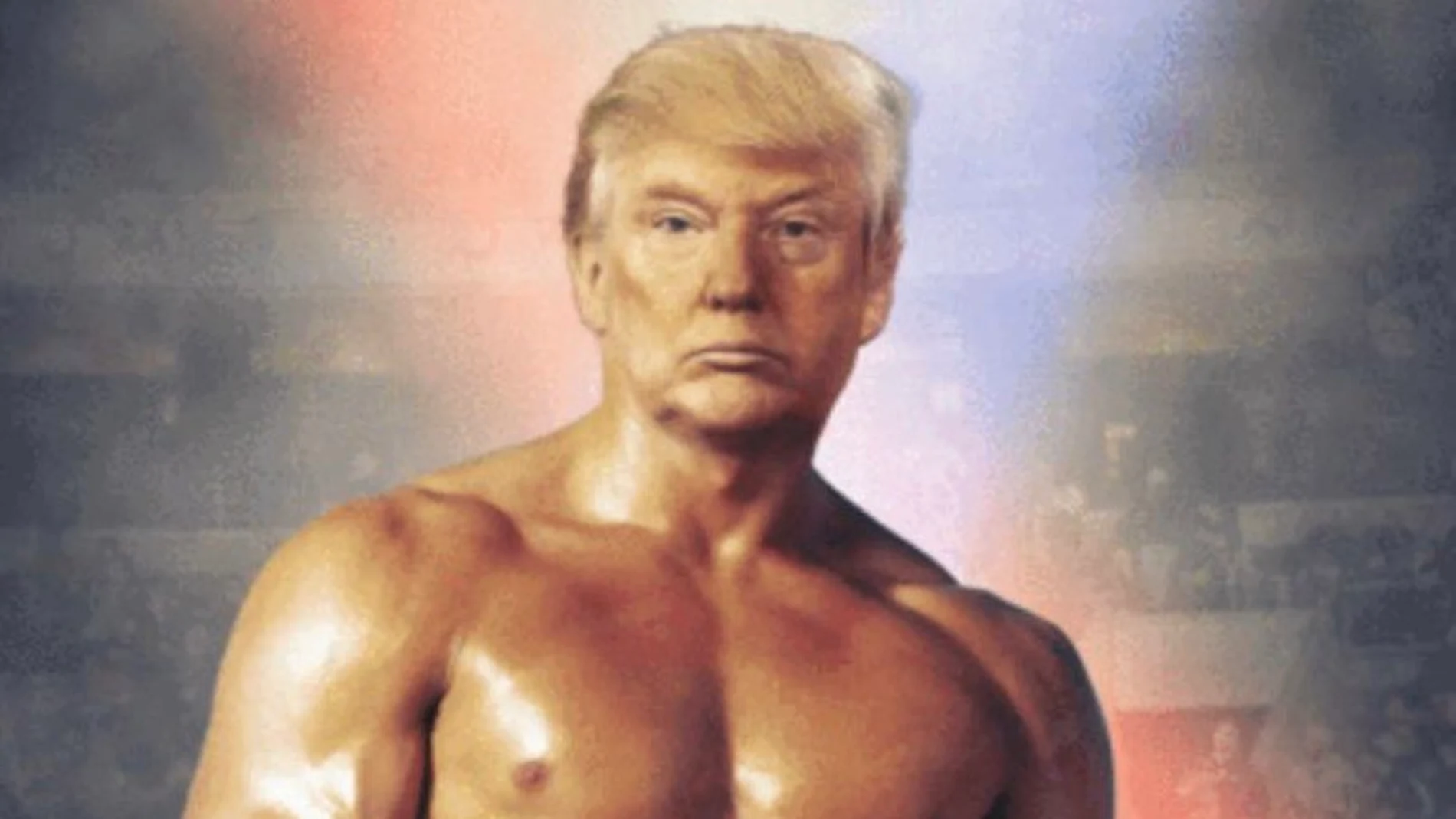 Trump, vestido de Rocky Balboa
