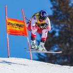 Matthias Mayer durante el descenso en la Copa Mundial de Esquí Alpino Masculino FIS de Lake Louise. Fot. Sergei Belski-USA TODAY Sports