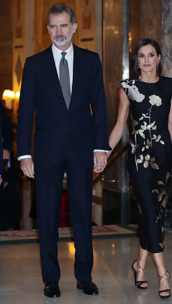 Spanish King Felipe VI and Queen Letizia during the delivery of the 36 edition of the Journalist Award "Francisco Cerecedo" in Madrid on Thursday, 28 November 2019.