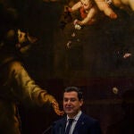 El presidente de la Junta de Andalucía, el popular Juanma Moreno, en un reciente acto en el Museo de Bellas Artes de Sevilla