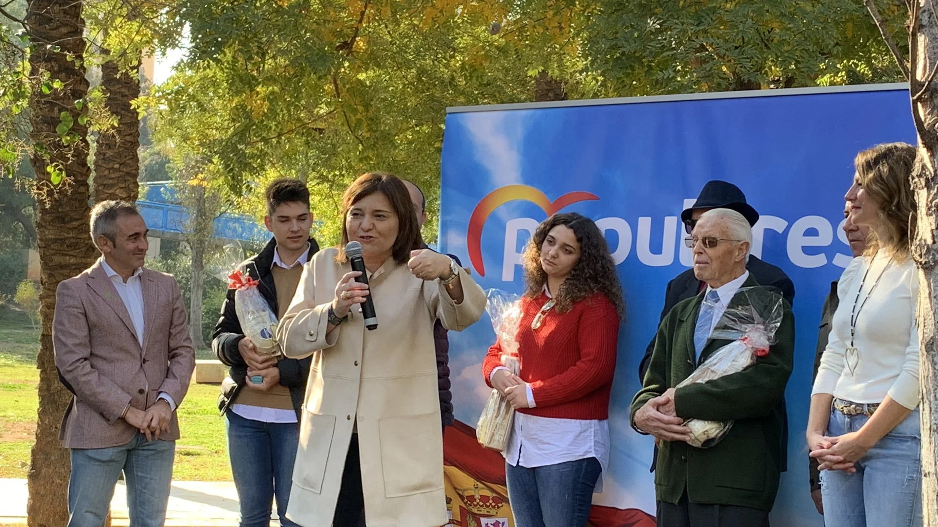 La presidenta del PP de la Comunitat Valenciana, Isabel Bonig, en el acto con los interventores y apoderados del PP celebrado en Castellón
