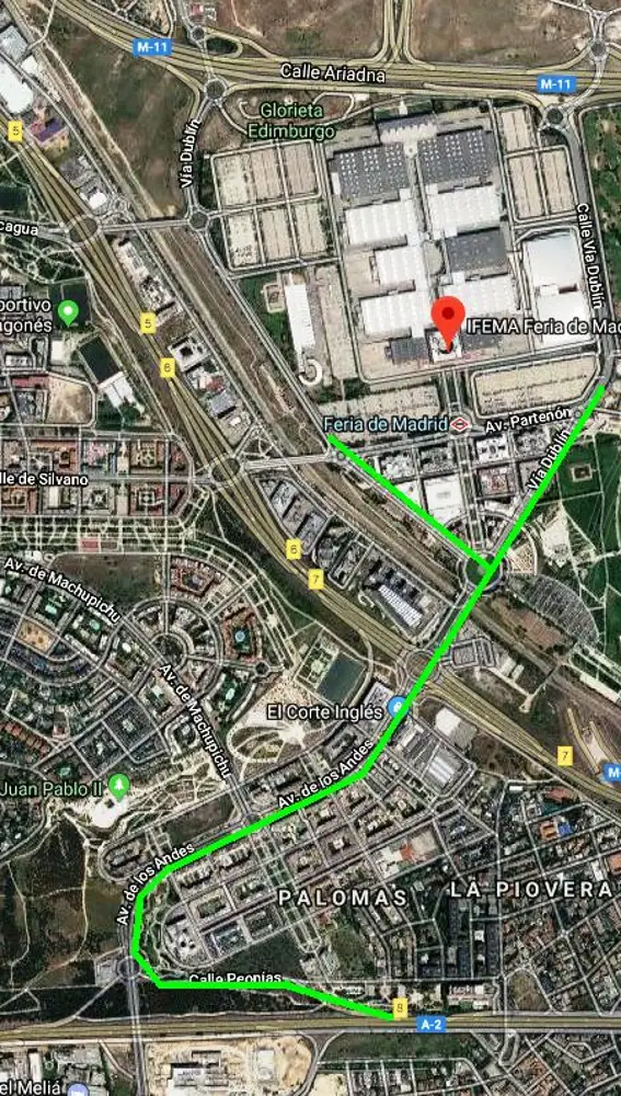 Plano de acceso a Ifema