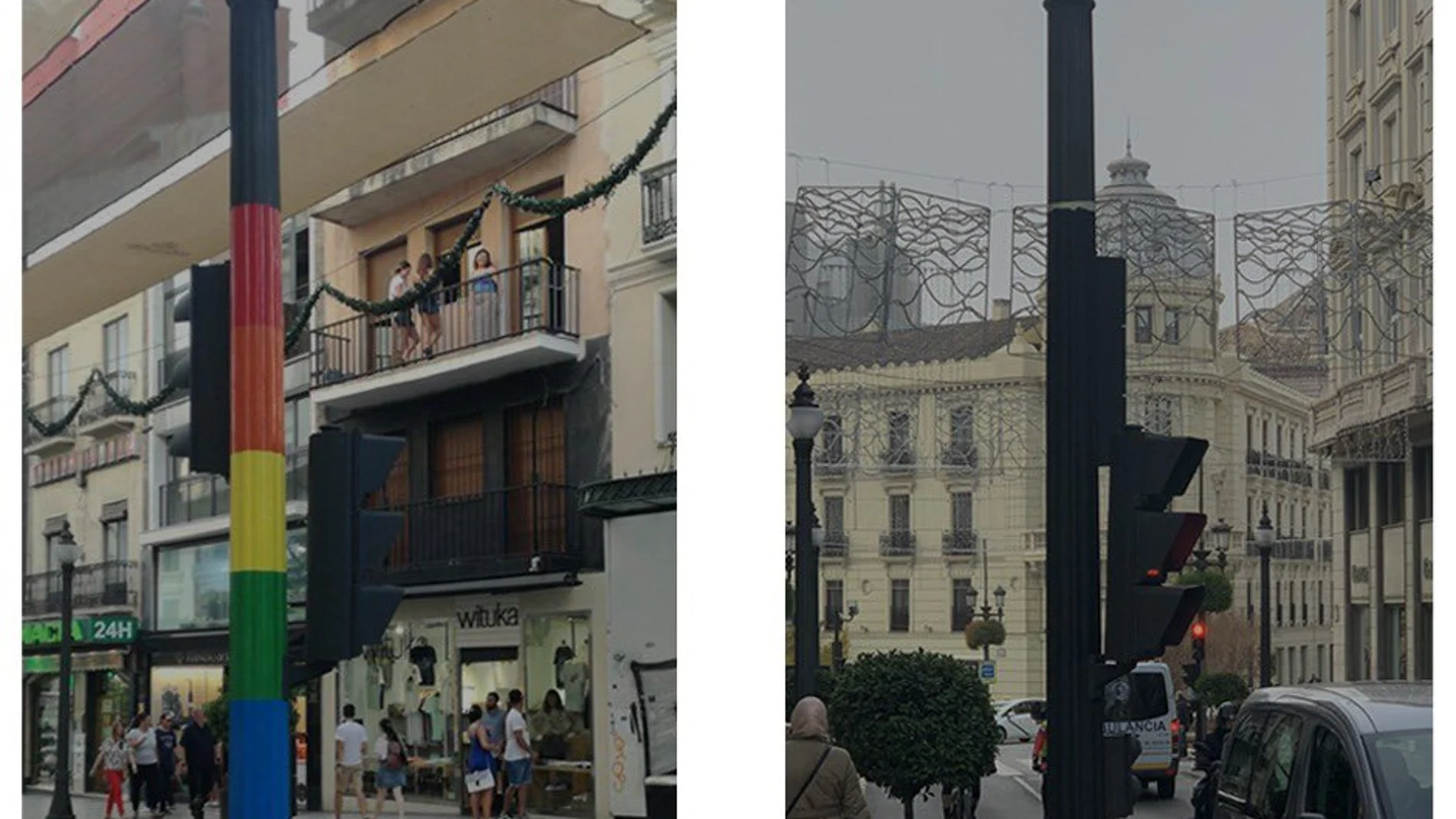 Imagen de los semáforos de Granada