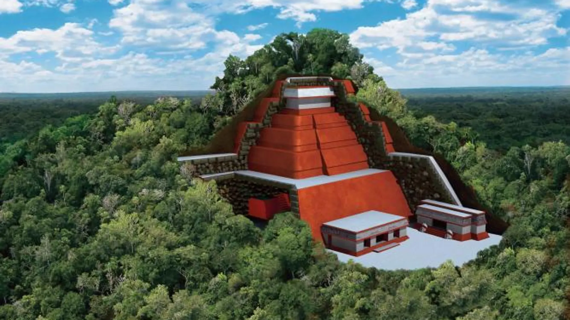 Reconstrucción de una tumba maya