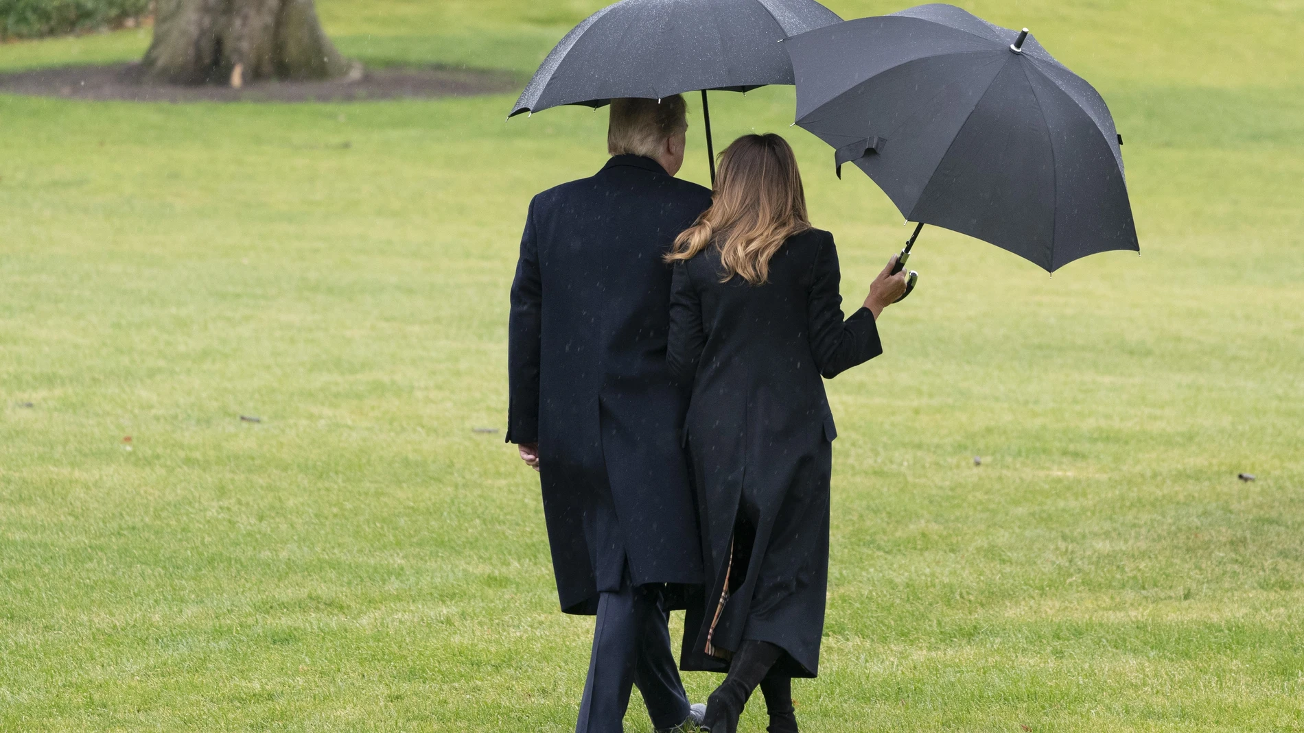 Trump and First lady depart for London