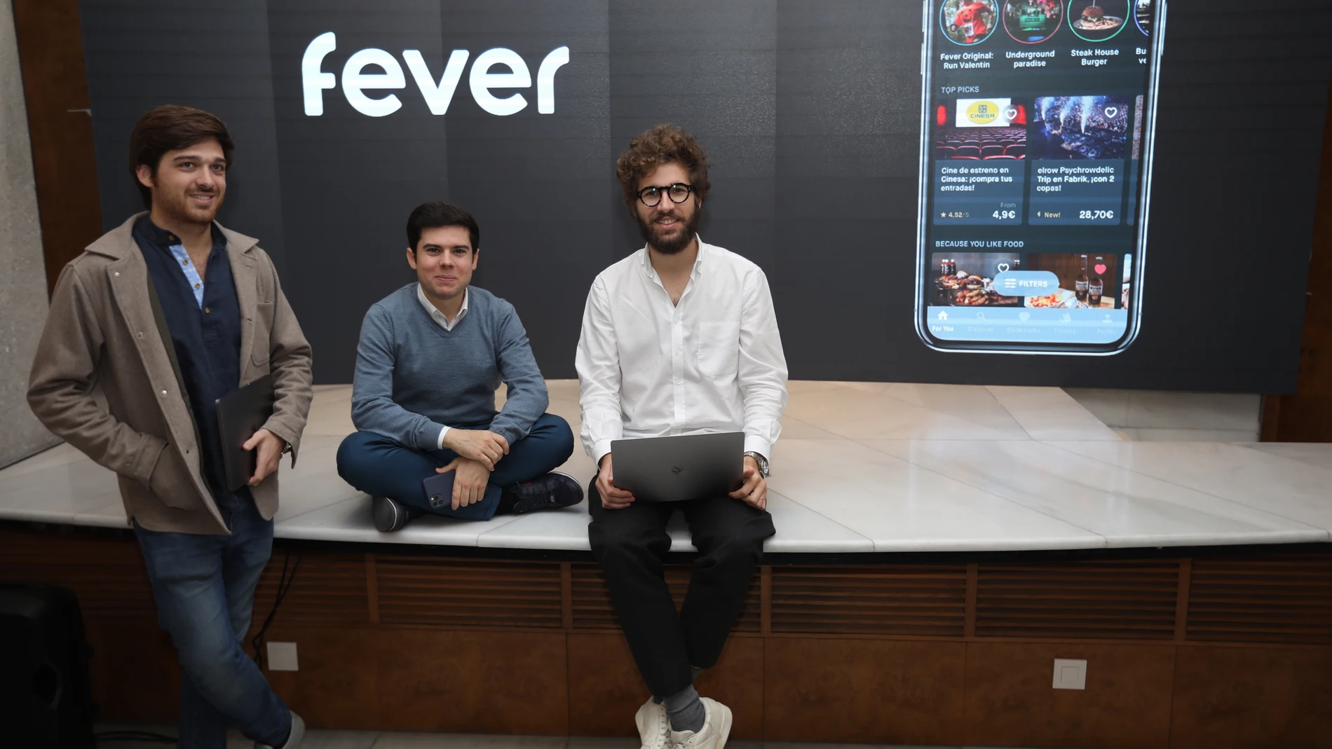 Los fundadores de Fever, Nacho Bachiller, Alexandre Pérez y Fran Hein