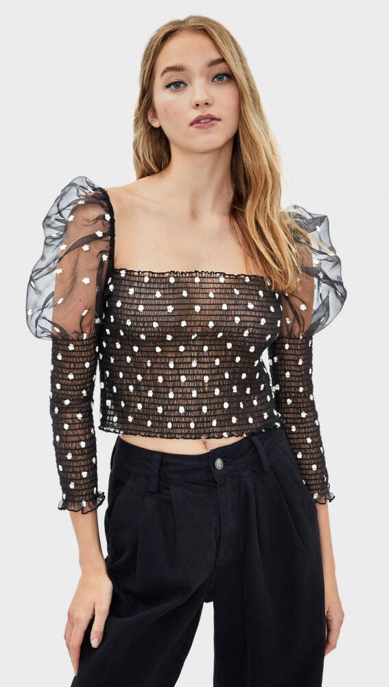 Blusa flores bershka hot sale