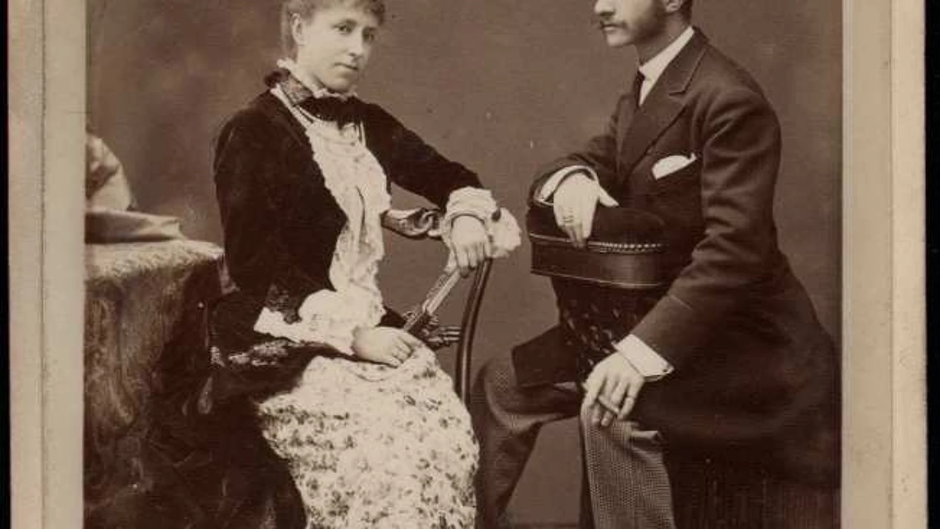 María Cristina y Alfonso XII, fotografiados a finales del siglo XIX
