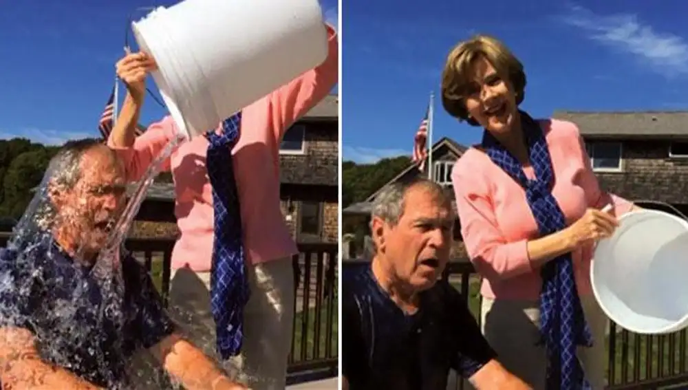 El mismísimo George Bush haciendo el Ice Bucket Challenge