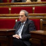 El presidente de la Generalitat de Catalunya, Quim Torra, durante una sesión plenaria en el Parlament de Catalunya, en Barcelona (España), a 11 de diciembre de 2019.11 diciembre 2019 parlament, PPC, plenoDavid Zorrakino / Europa Press11/12/2019