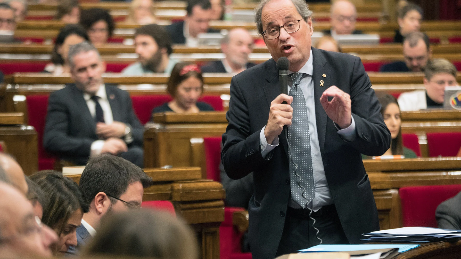 Quim Torra, durante la última sesión de control al Gobierno catalán en el Parlament