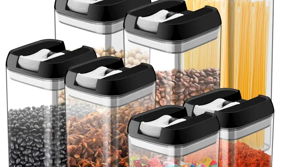 Pack de 7 recipientes de cristal para la cocina