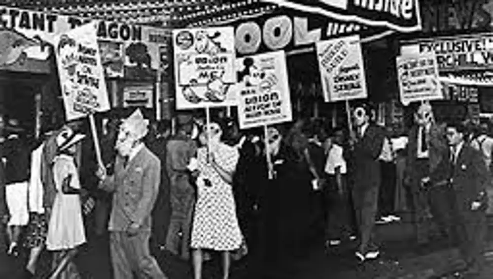 Trabajadores de Walt Disney durante una de las huelgas