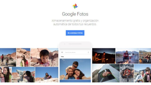 Pantalla de inicio de la versión web de Google Fotos | Captura de pantalla