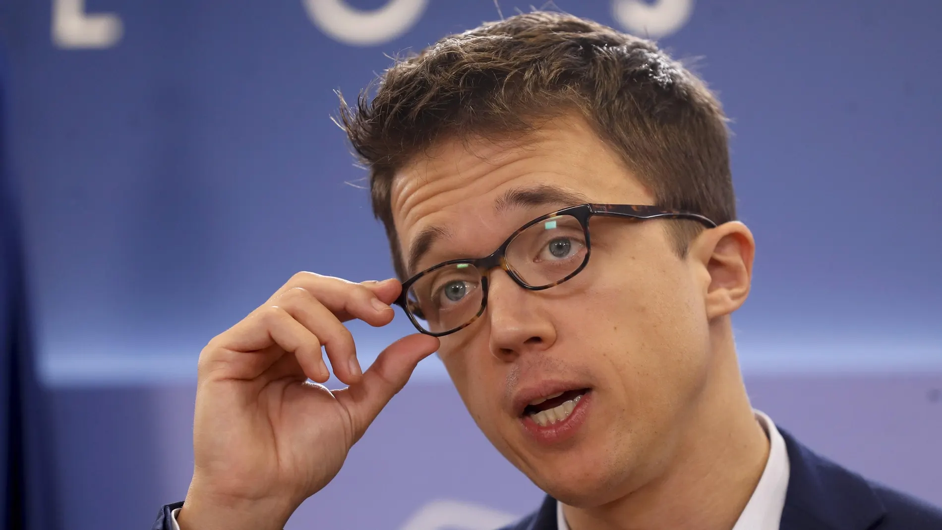 Iñigo Errejón durante la rueda de prensa celebrada hoy martes.