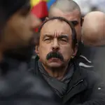 Philippe Martinez, líder de la CGT, durante una manifestación en París