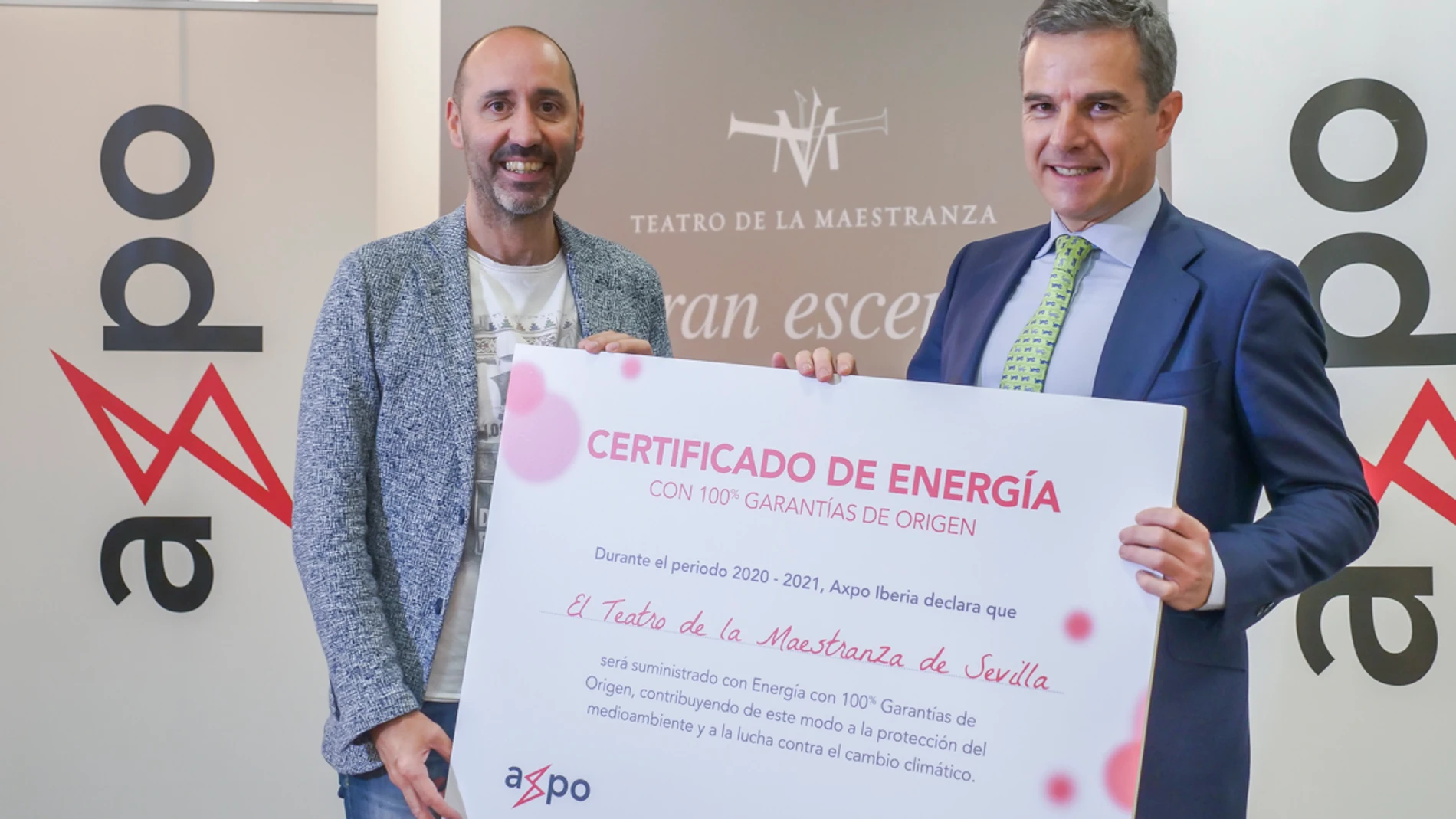 Axpo ha certificado que la energía que utiliza el Teatro de la Maestranza es 100 por cien renovable