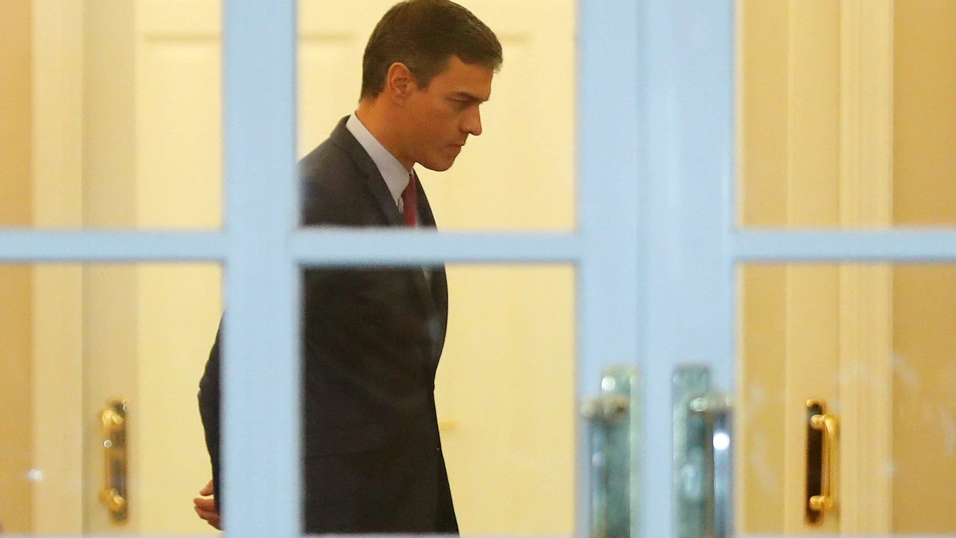 El presidente del Gobierno en funciones, Pedro Sánchez, en Moncloa