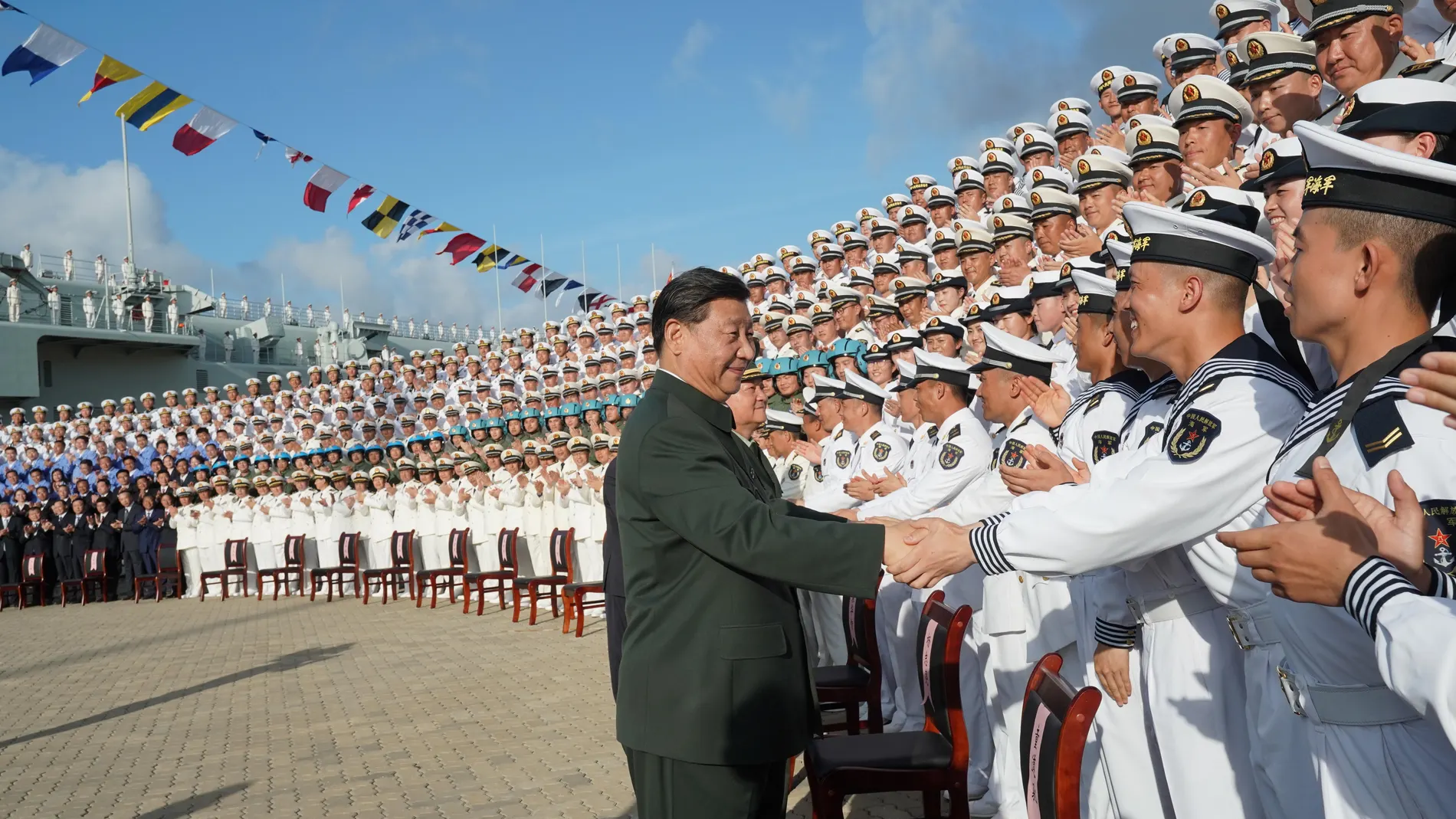 Commissioning ceremony for China's first domestically built aircraft carrier