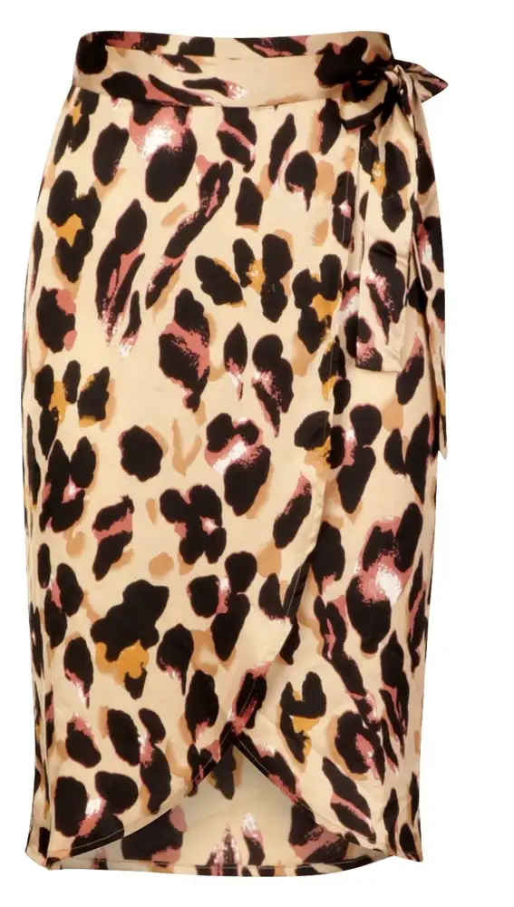 Falda estampado de leopardo Bohoo