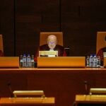 Detalle de la Gran Sala del Tribunal de Justicia de la Unión Europea