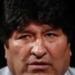 El ex presidente de Bolivia Evo Morales durante una rueda de prensa en Buenos Aires.