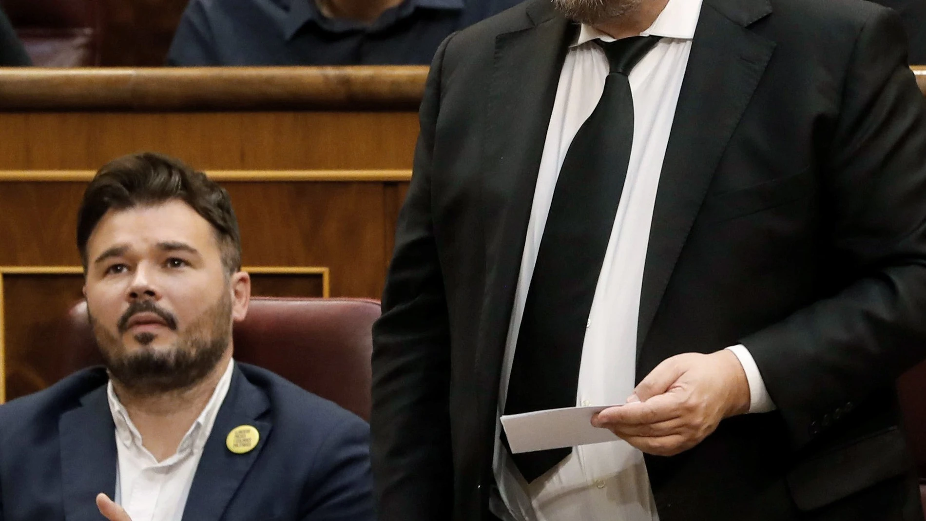 El líder de ERC, Oriol Junqueras ,durante la sesión constitutiva de las Cortes Generales de la XIII Legislatura