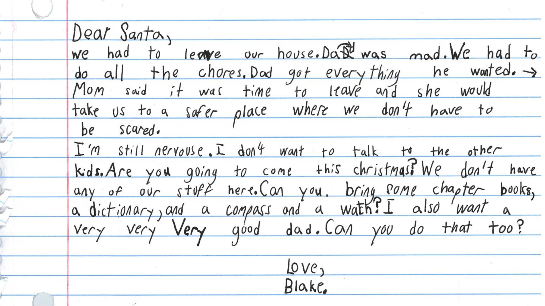 Carta de Blake a Papá Noel