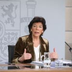 La portavoz, y ministra de Educación funciones, Isabel Celaá, durante la rueda de prensa tras el Consejo de Ministros en La Moncloa, Madrid (España), a 20 de diciembre de 2019. Marta Fernández Jara / Europa Press