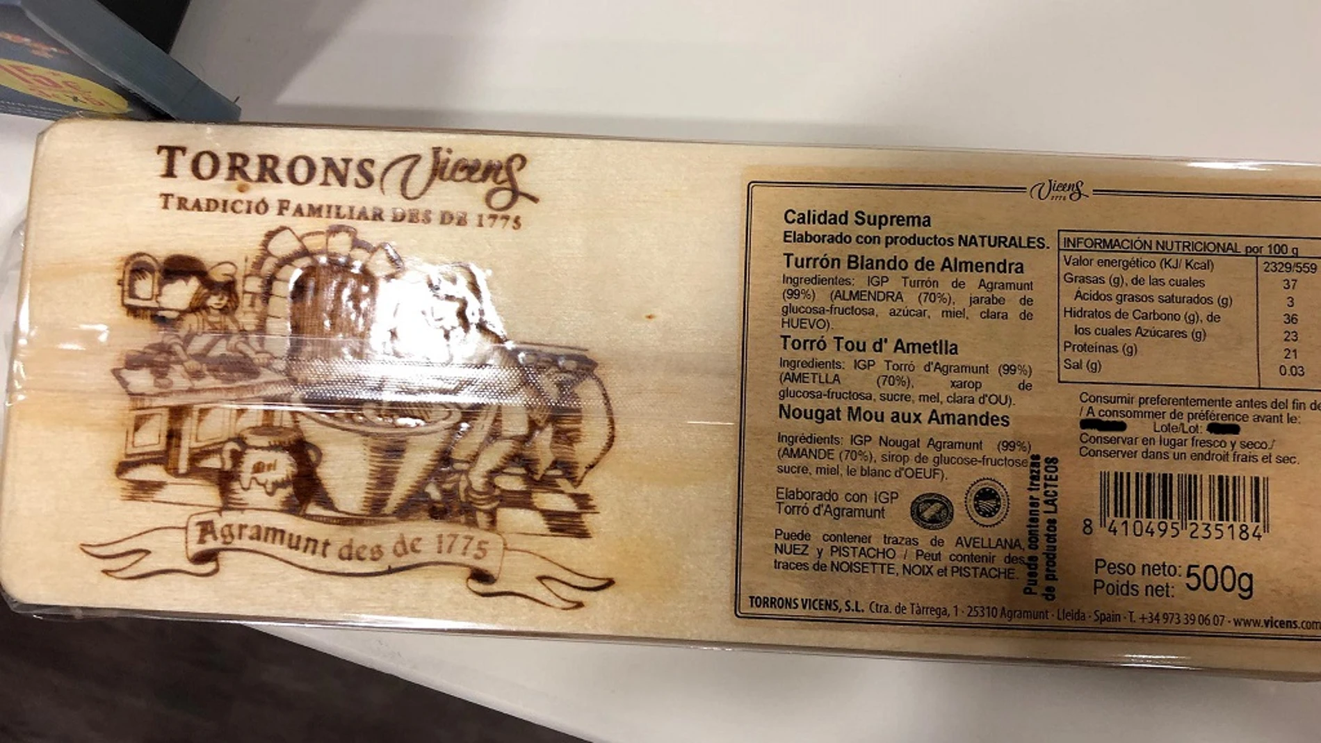 Marca de Turrón afectada