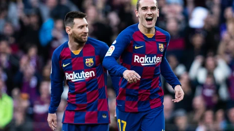 Griezmann celebra su gol al Alavés