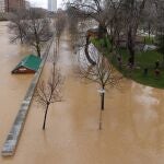 Inundación en el año 2019 del río Pisuerga a su paso por Valladolid