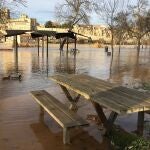 GRAF4000. ZAMORA, 23/12/2019.- La crecida del río Duero ha anegado terrenos de cultivo y ha cortado caminos y el acceso a algunas naves en el término municipal de Toro (Zamora), donde el caudal ha llegado al nivel de alarma, mientras que en la capital zamorana ha inundado paseos ribereños y zonas recreativas. EFE/ Mariam A. Montesinos