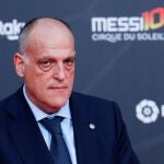 FILE PHOTO: President of La Liga Javier Tebas attends the premiere of the Cirque du Soleil's "Messi10" show in Barcelona, Spain, October 10, 2019. REUTERS/Albert Gea/File Photo