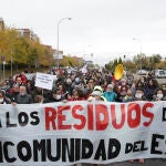 Manifestación No+Basura en Valdemingómez, organizada por plataformas de vecinos de la zona.