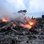 Restos del avión Boeing 777 derribado en el este de Ucrania en 2014 por un misil ruso