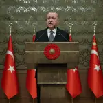 Erdogan habla en Ankara tras anunciar la intervención de Turquía en Libia.